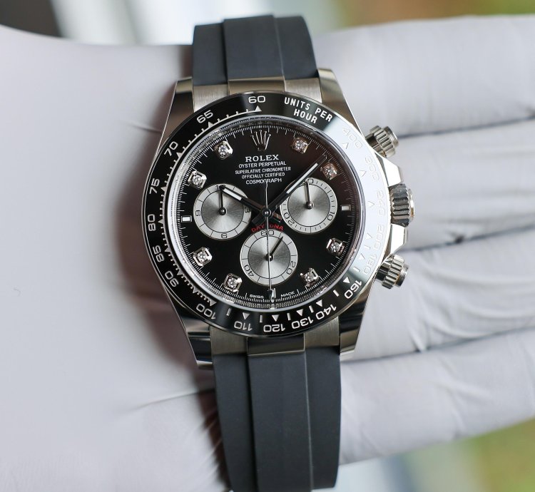 Rolex Daytona New 2025 126519ln Black Diamonds White Gold Oysterflex 40 Mm