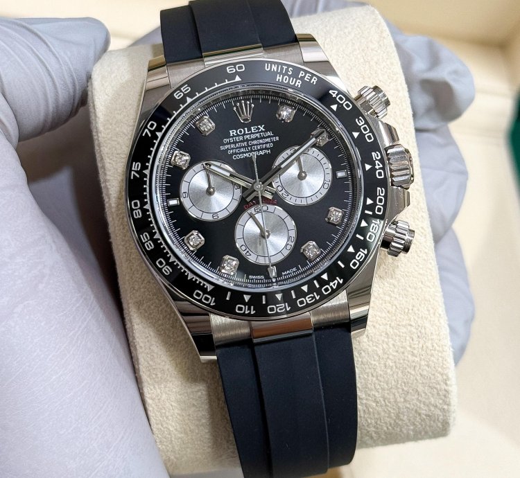 Rolex Daytona New 2025 126519ln Black Diamonds White Gold Oysterflex 40 Mm