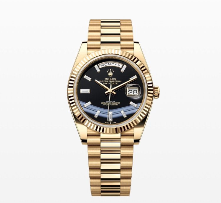 Rolex Day-date 40 Onyx Baguette Diamond Dial Unworn