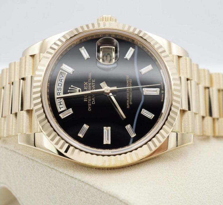Rolex Day-date 40 Onyx Baguette Neu 2024 Full Set