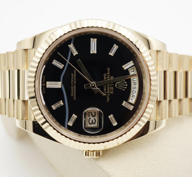Rolex Day-date 40 Onyx Baguette Neu 2024 Full Set