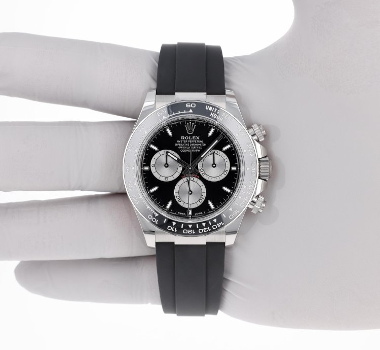 Rolex Daytona New 2025 126519ln Black White Gold Oysterflex 40 Mm