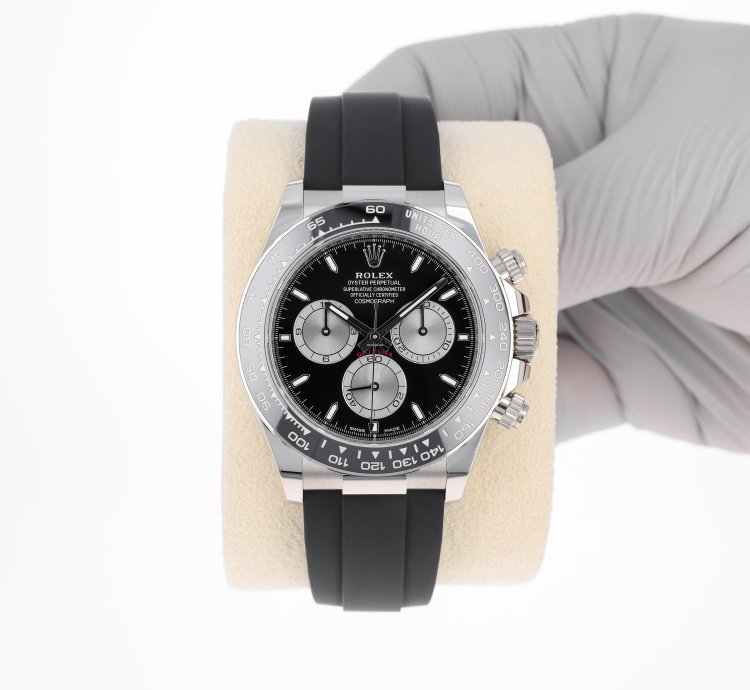 Rolex Daytona New 2025 126519ln Black White Gold Oysterflex 40 Mm