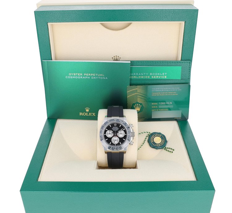 Rolex Daytona New 2025 126519ln Black White Gold Oysterflex 40 Mm