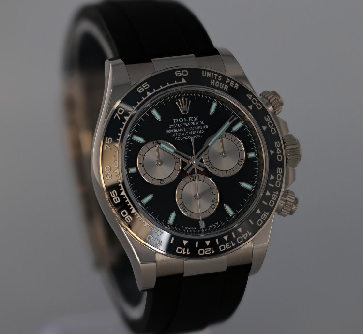 Rolex Daytona New 2025 126519ln Black White Gold Oysterflex 40 Mm