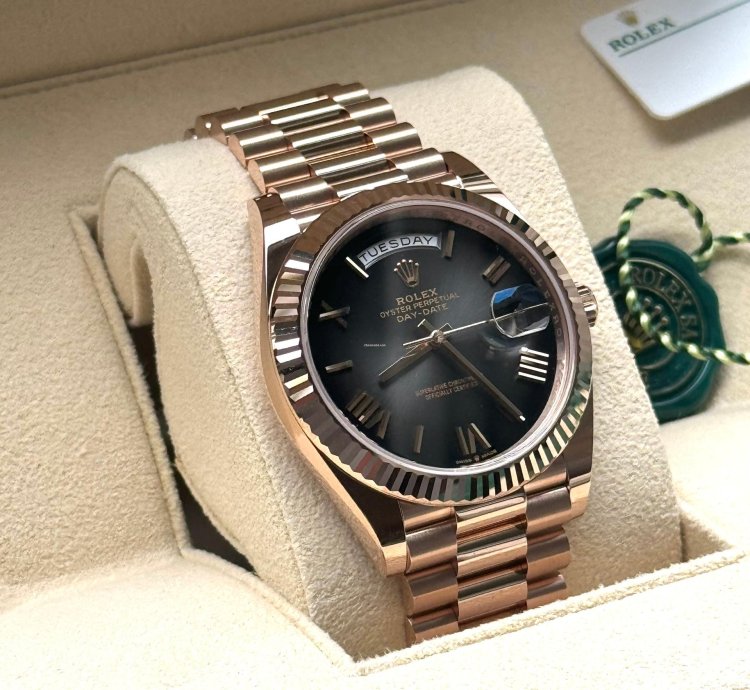 Rolex Day-date 40 Oscars Slate Grey Ombre 2025 Neu Everose Full Set