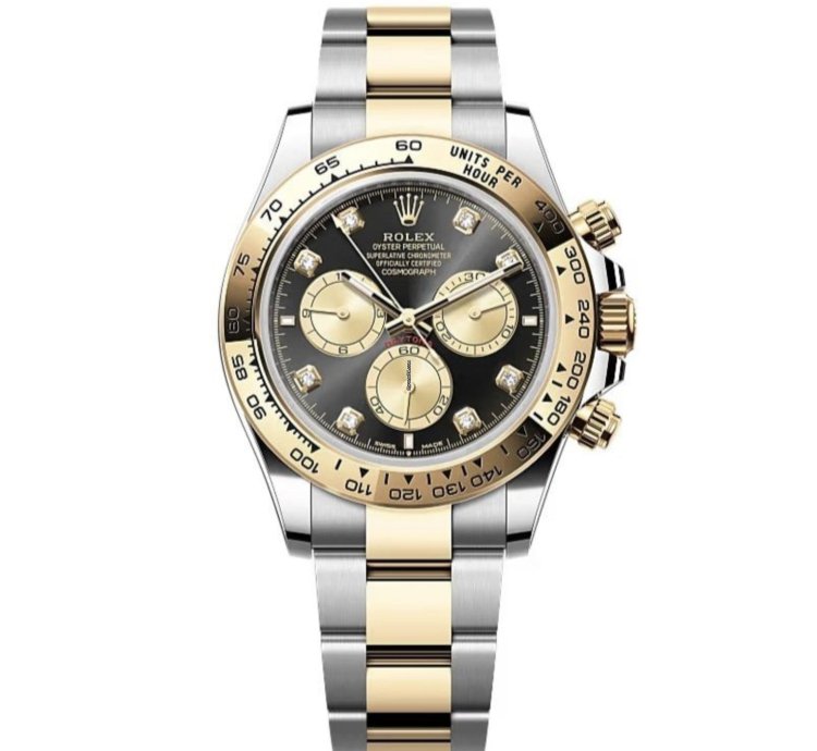 Rolex Daytona New 2025 Black Diamond Dial Two Tone Yellow Gold Smooth Bezel Oyster Bracelet