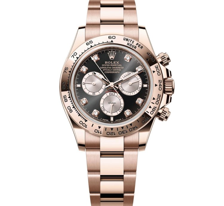 Rolex Daytona New 2025 Bright Black Diamond Dial Sundust Subdial Rose Gold Case Oyster Bracelet