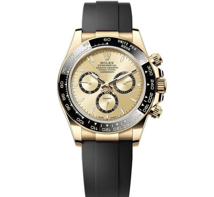 Rolex Daytona New 2025 Champagne Index Dial Yellow Gold Case Ceramic Bezel Oysterflex Strap