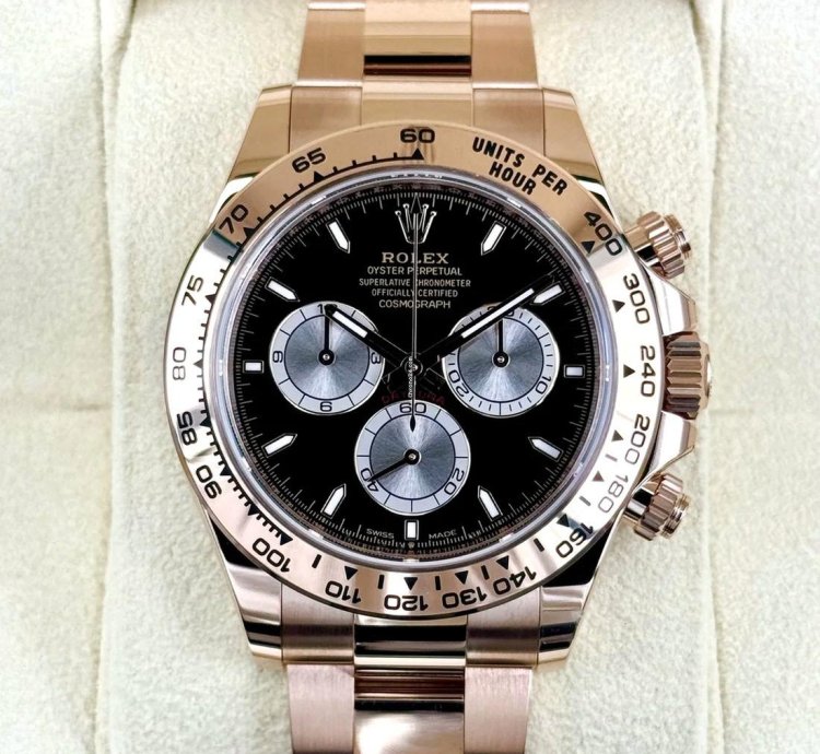 Rolex Daytona New 2025 Daytona 40mm 126505 Rose Gold Black Dial