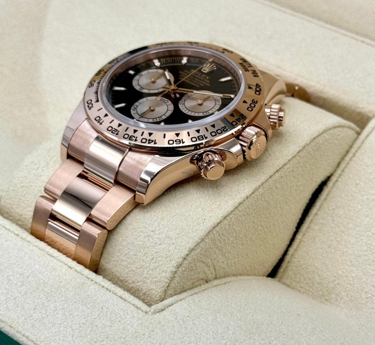 Rolex Daytona New 2025 Daytona 40mm 126505 Rose Gold Black Dial