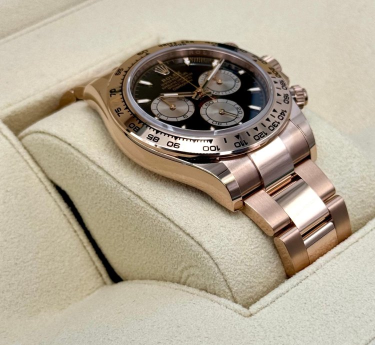 Rolex Daytona New 2025 Daytona 40mm 126505 Rose Gold Black Dial