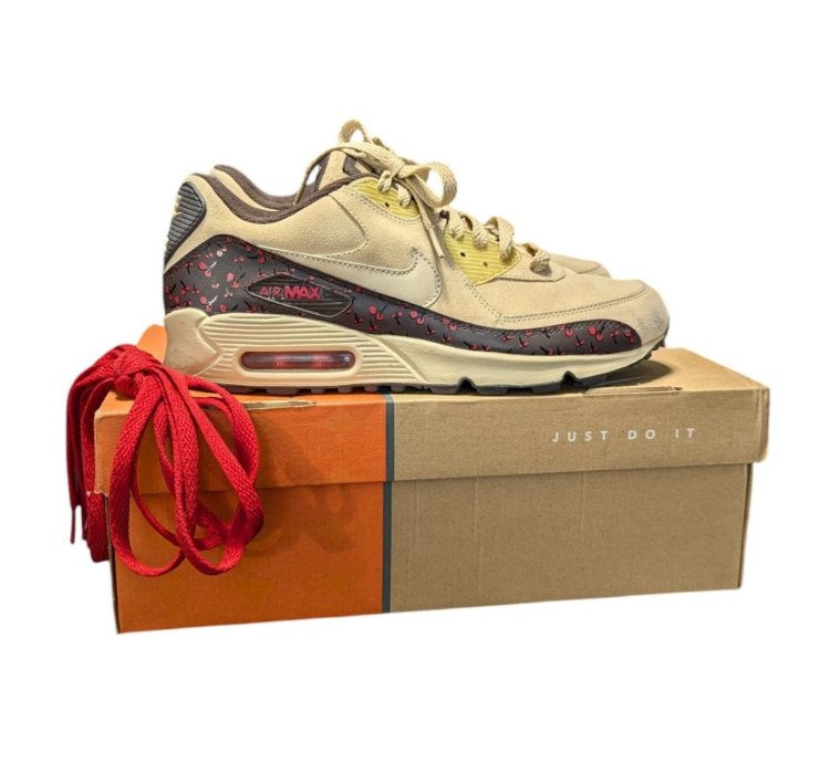 2006 Nike Air Max 90 Leather Sneakers Cherries 314455-221