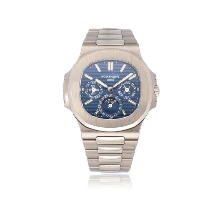 Patek Philippe Nautilus Perpetual Calendar 40 White Gold Blue 2020 Box Papers