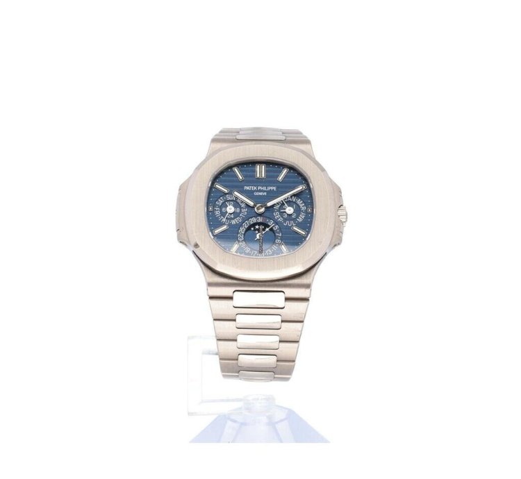 Patek Philippe Nautilus Perpetual Calendar 40 White Gold Blue 2020 Box Papers