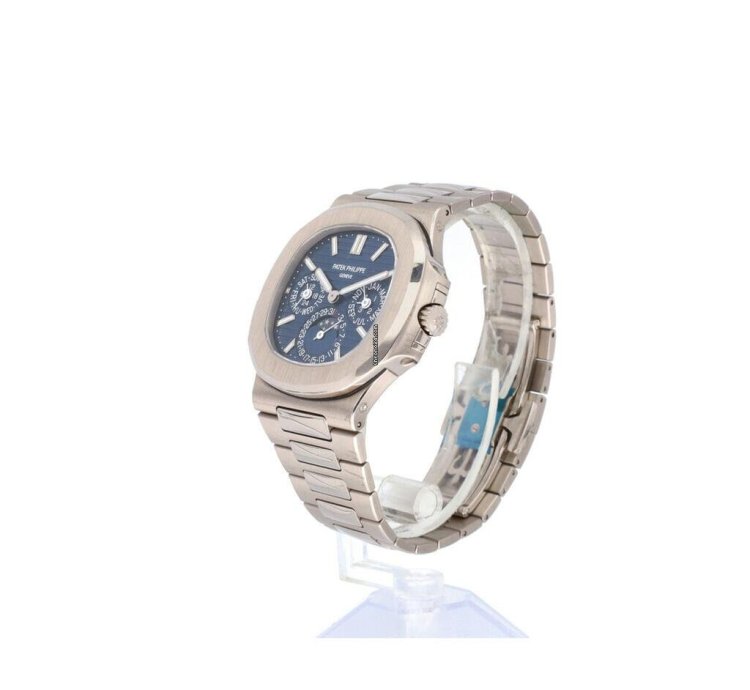 Patek Philippe Nautilus Perpetual Calendar 40 White Gold Blue 2020 Box Papers