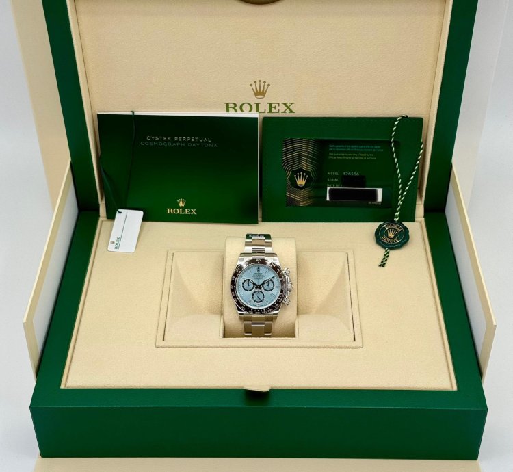 Rolex Daytona New 2025 Daytona 40mm 126506 Platinum Ice Blue Diamond Baguette Dial