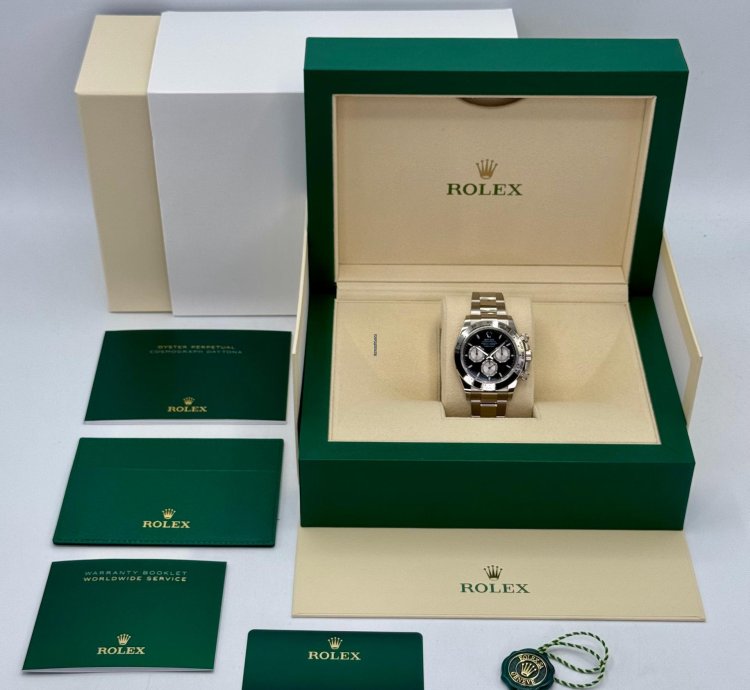 Rolex Daytona New 2025 Daytona 40mm 126509 White Gold Black Dial