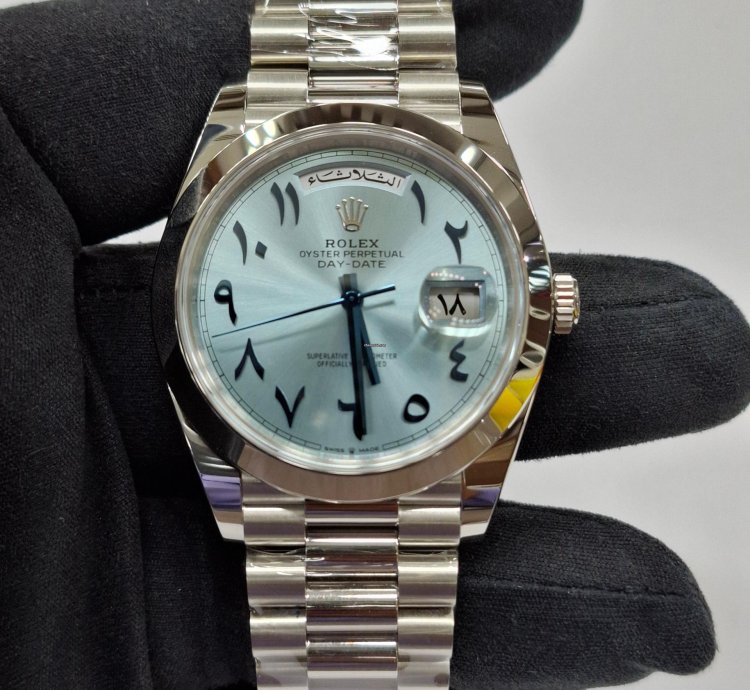 Rolex Day-date 40 Platinum Arabic Dial With White Tag