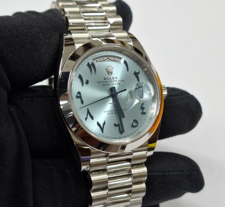 Rolex Day-date 40 Platinum Arabic Dial With White Tag