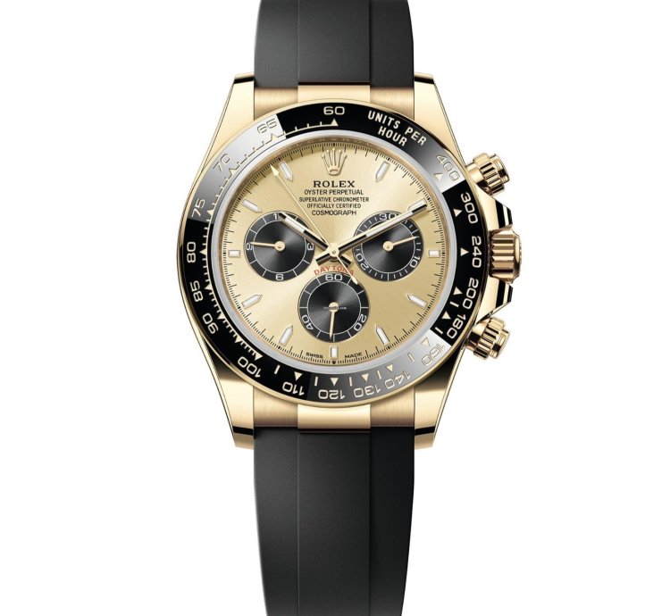 Rolex Daytona New 2025 Pikachuyml Champagne Dial Yellow Gold Case Ceramic Bezel Oysterflex Strap
