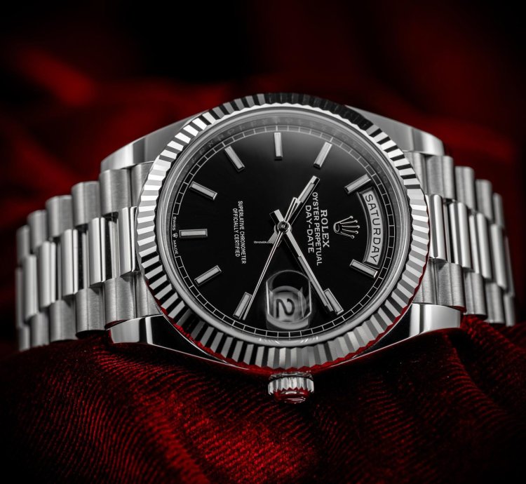 Rolex Day-date 40 Platinum Black Dial 228236 Complete Set Bnib Box Papers