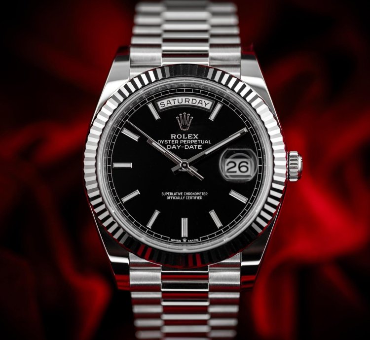 Rolex Day-date 40 Platinum Black Dial 228236 Complete Set Bnib Box Papers