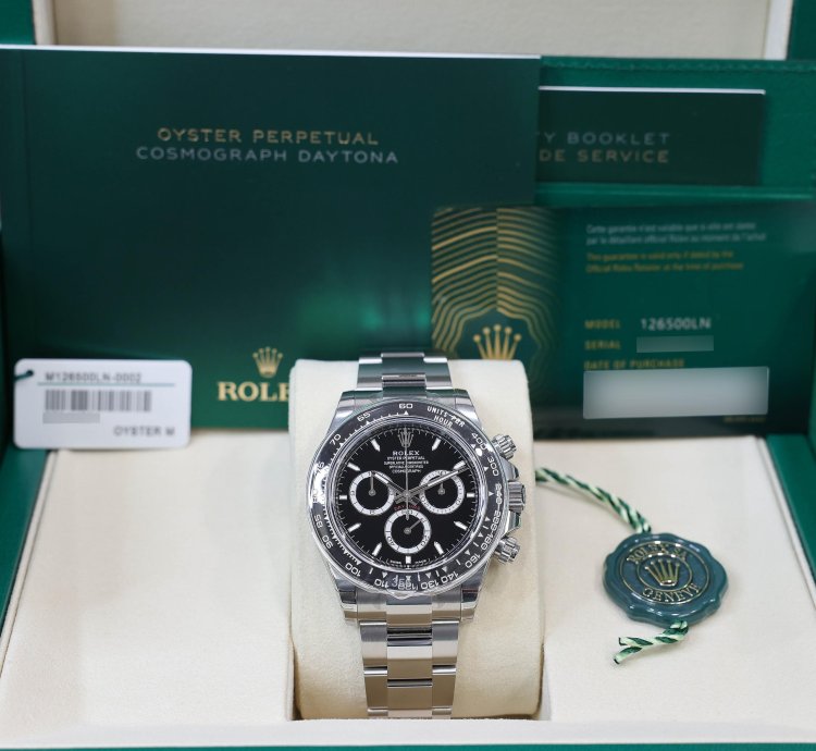 Rolex Daytona New 2025 Stickers 126500ln Black Oyster Steel 40 Mm