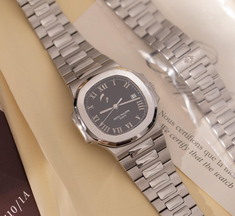 Patek Philippe Nautilus Power Reserve 3710 1a-001 Black Roman Dial