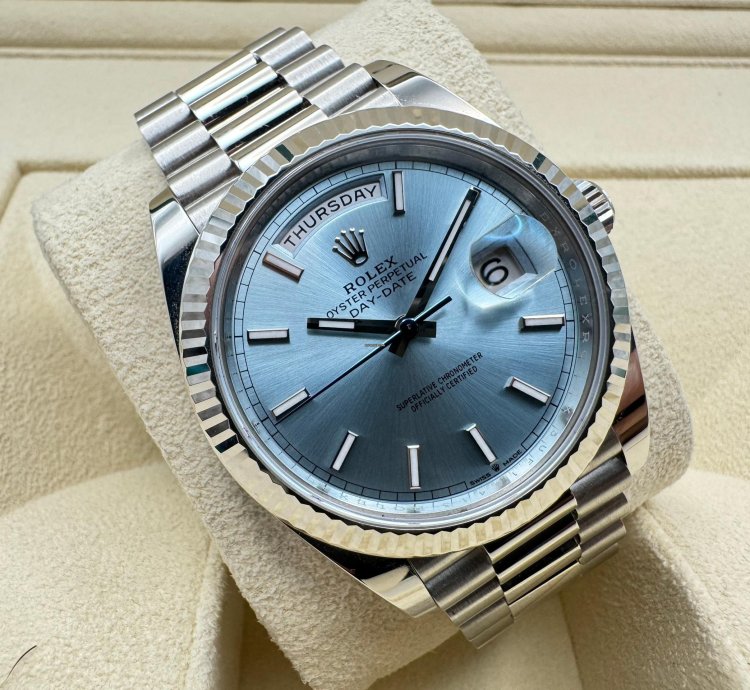 Rolex Day-date 40 Platinum Ice Blue Dial New Unworn 2024