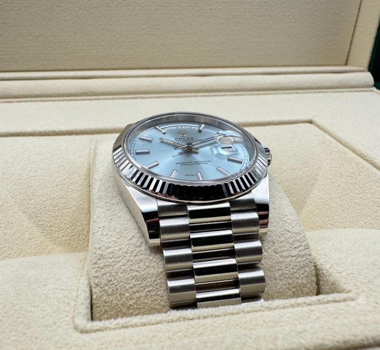Rolex Day-date 40 Platinum Ice Blue Dial New Unworn 2024