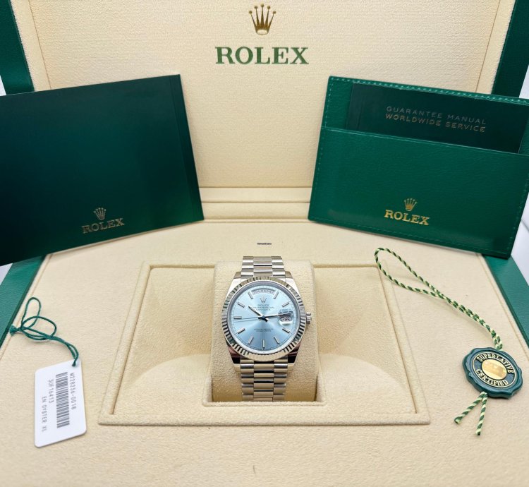 Rolex Day-date 40 Platinum Ice Blue Dial New Unworn 2024