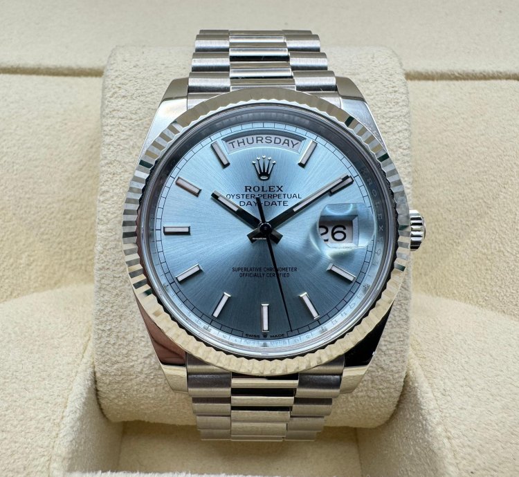Rolex Day-date 40 Platinum Ice Blue Dial New Unworn 2024