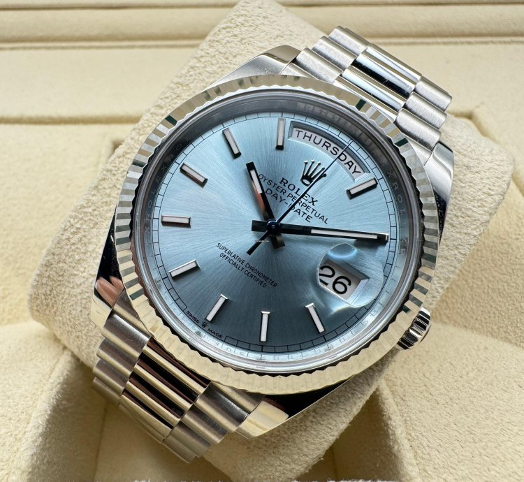 Rolex Day-date 40 Platinum Ice Blue Dial New Unworn 2024