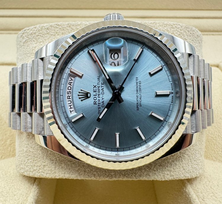 Rolex Day-date 40 Platinum Ice Blue Dial New Unworn 2024