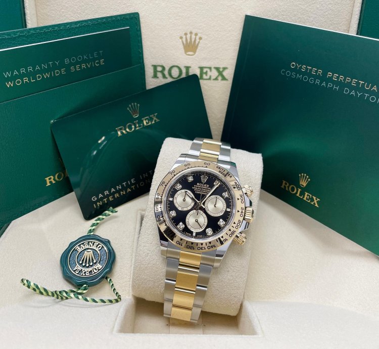 Rolex Daytona New Daytona 126503 Black Diamond Dial Two Tone Yellow Gold Stainless Steel