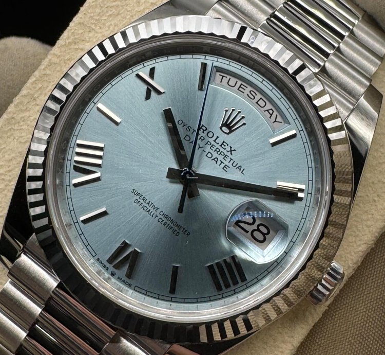 Rolex Day-date 40 Platinum Ice Blue Dial Unworn