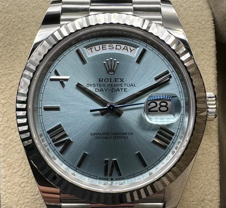 Rolex Day-date 40 Platinum Ice Blue Dial Unworn
