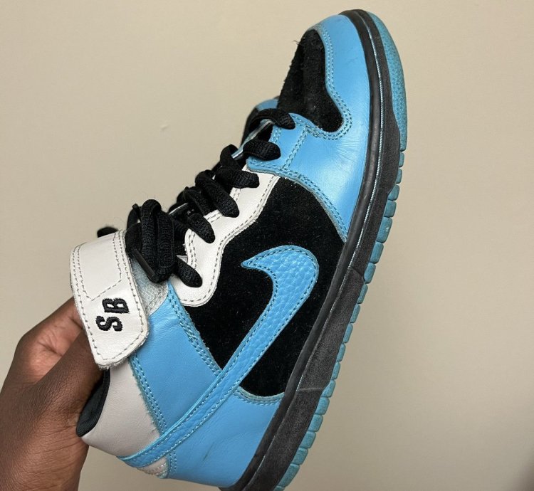 2008 Nike Dunk Mid Pro Sb Black Aqua Fuel Blue