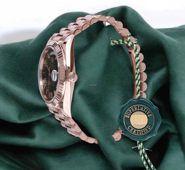 Rolex Day-date 40 President 18k Rose Gold Olive Roman Green Unworn 2025