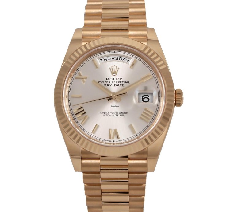 Rolex Day-date 40 President 228238 Yellow Gold Silver Dial Full Set New 2022