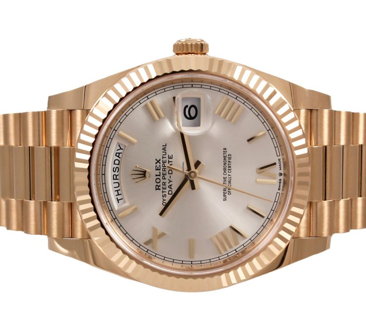 Rolex Day-date 40 President 228238 Yellow Gold Silver Dial Full Set New 2022