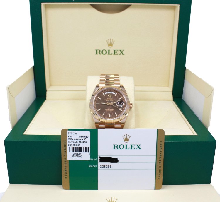 Rolex Day-date 40 President 40mm Day-date 228235 18k Rose Gold Chocolate Motif
