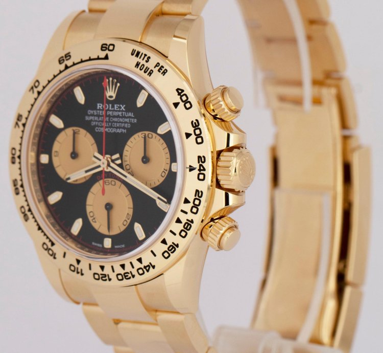 Rolex Daytona New Papers Rolex Daytona Black Paul Newman 40mm 18k Yellow Gold Watch 116508 Box