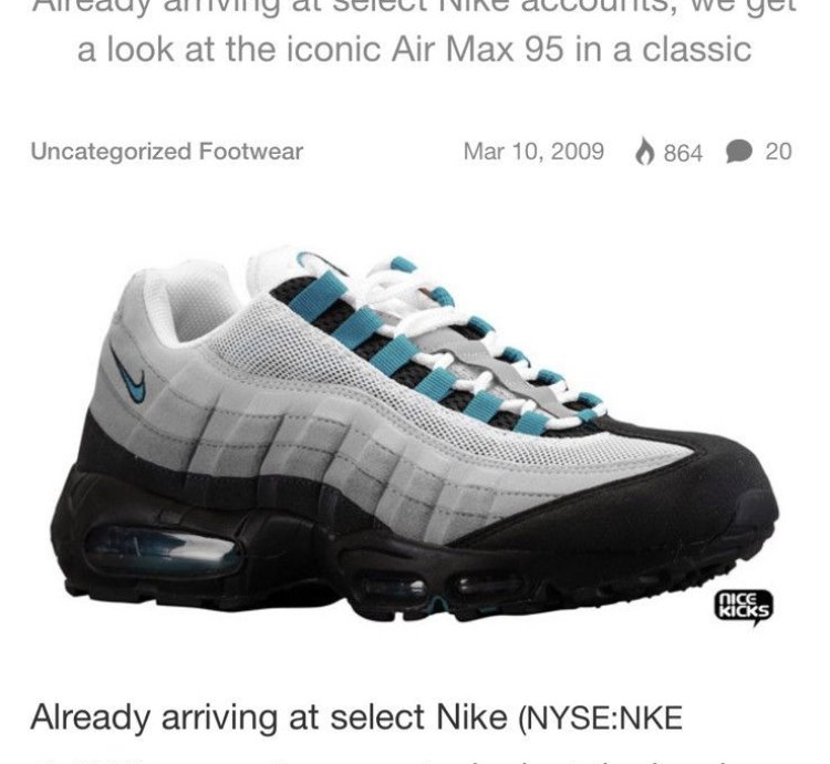 2009 Nike Air Max 95 Fresh Water Size 9