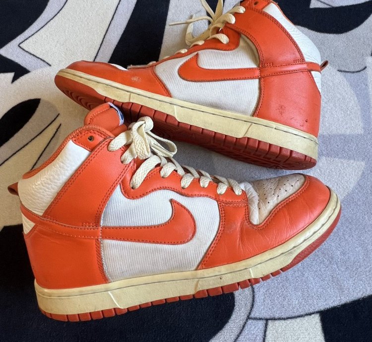 2009 Nike Dunk High Syracuse White Orange Blaze - Used
