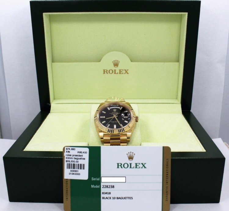 Rolex Day-date 40 President Day-date 228238 18k Yellow Gold Diamond Dial New