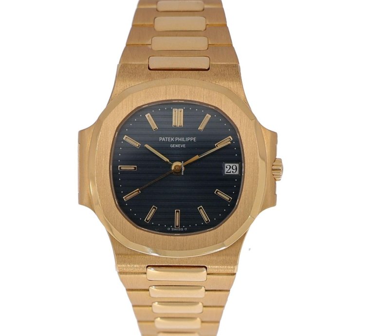 Patek Philippe Nautilus Ref 3800 001 Gold 18k 37mm Black Dial Full Set 1998