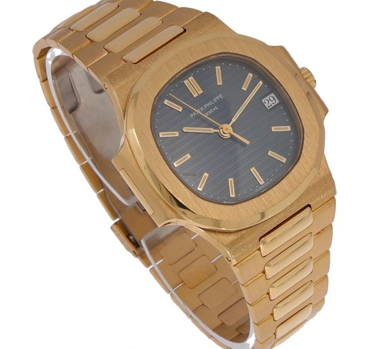 Patek Philippe Nautilus Ref 3800 001 Gold 18k 37mm Black Dial Full Set 1998