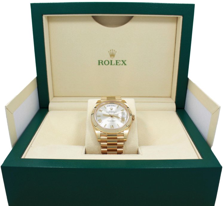 Rolex Day-date 40 President Day-date 228238 18k Yellow Gold Silver Roman Dial